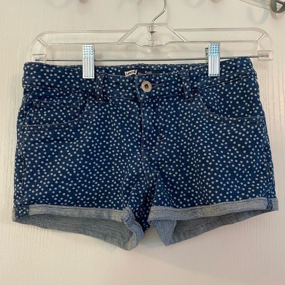 Levi’s Girls Blue Knit Shorty Shorts Girls 14 regular - Picture 1 of 10